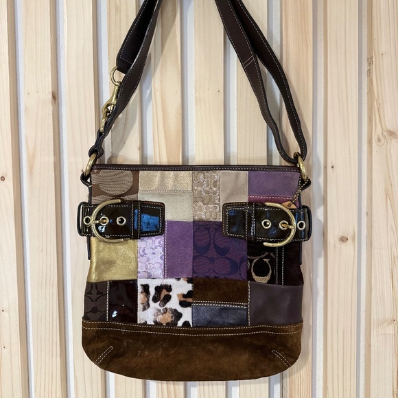 Coach Eva Holiday Patchwork Vintage Limited Ed Purse - Picture 1 of 6